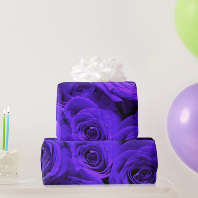 Papier Cadeau Veri peri periwinkle bleu violet rose (Cadeaux de fête)