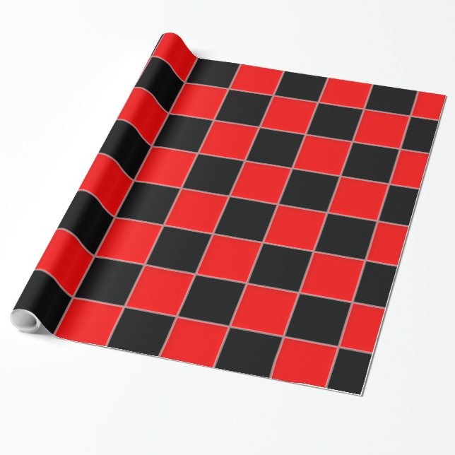 Papier Cadeau Vérificateur noir et rouge (Déroulé)