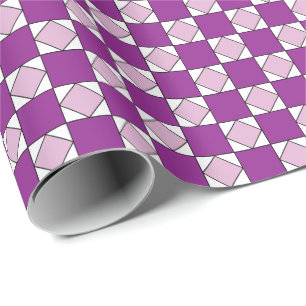 Papier Cadeau Vérificateurs Carré violet Checkers diamant