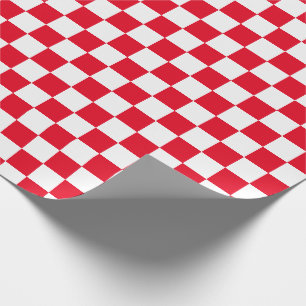 Papier Cadeau Vérificateurs en damier blanc et rouge