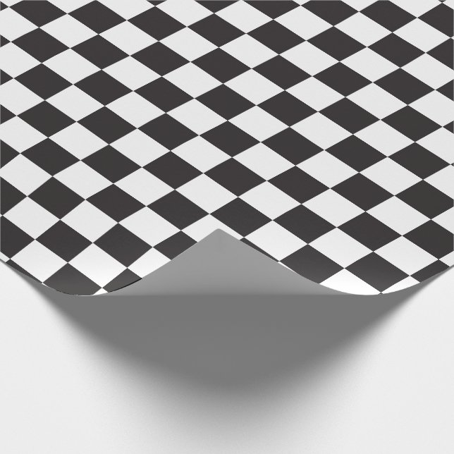 Papier Cadeau Vérificateurs en tableau de bord noir et [blanc] (Coin)