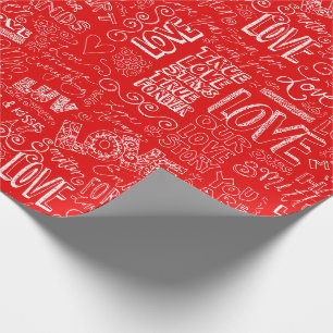Papier Cadeau Véritable rouge de vers d'amour de Saint-Valentin