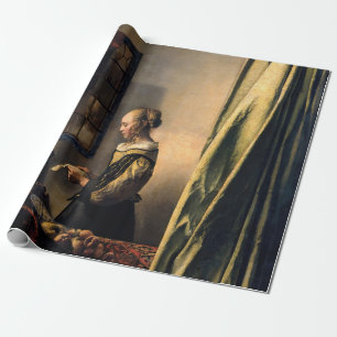 Papier Cadeau Vermeer - Fille lisant une lettre à une fenêtre ou
