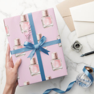 Papier Cadeau Vernis à Ongles Rose pour Enterrement de Vie de Je