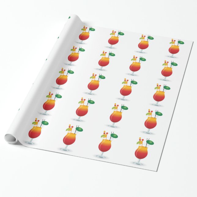 PAPIER CADEAU VERRE À COCKTAIL (Déroulé)