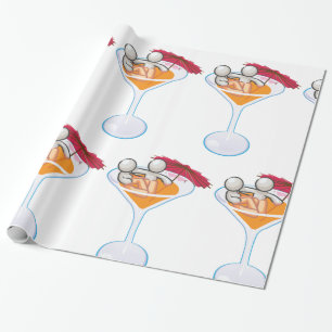 Papier Cadeau Verre à Martini Cocktail Tropical Personnage de De