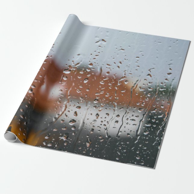 Papier Cadeau Verre avec gouttes d'eau (Déroulé)