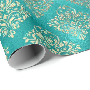 Papier Cadeau Verre brillant bleu aquatique