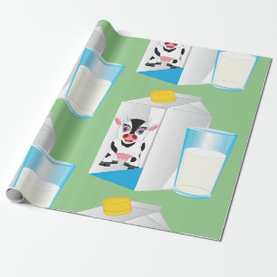 Papier Cadeau Verre de lait