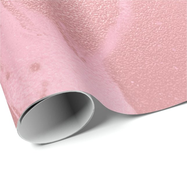 Papier Cadeau Verre de marbre rose rose bonbon Abstrait (Coin rond)