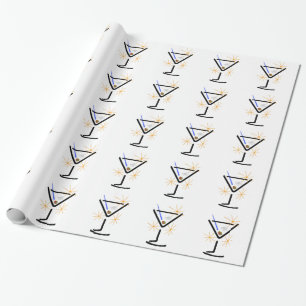 Papier Cadeau Verre de Martini