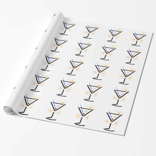 Papier Cadeau Verre de Martini (Déroulé)