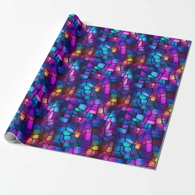 Papier Cadeau Verre de rideau de néon radiant (Déroulé)