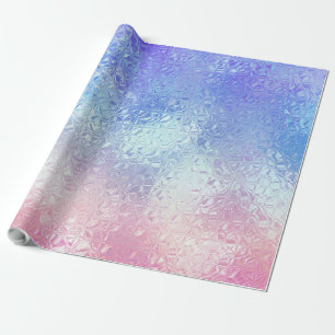 Papier Cadeau Verre Iridescendant 2 rose-or et bleu ombre