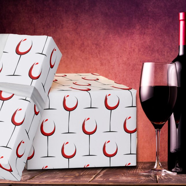 Papier Cadeau Verre rouge moderne Motif Cadeau (Créateur téléchargé)