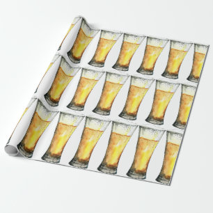 Papier Cadeau Verres Pilsner Aquarelle