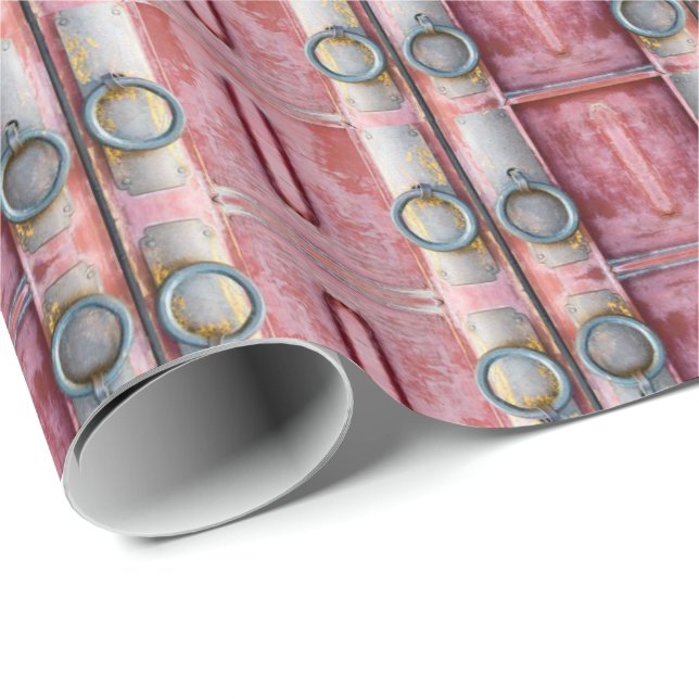 Papier Cadeau Verrouillages en papier brillant rose (Coin rond)