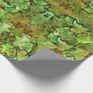 Papier Cadeau Vert anglais Ivy Nature Motif d'aquarelle