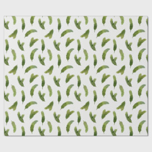 Papier Cadeau Vert Aquarelle Pine Branches Arbre Noël
