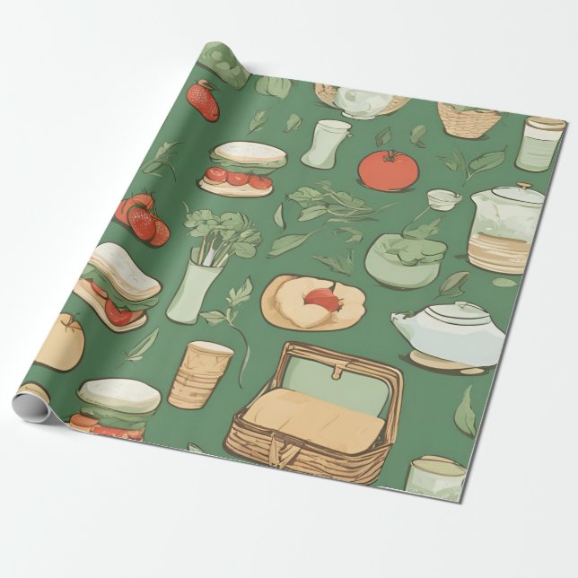 Papier Cadeau Vert brique (Déroulé)