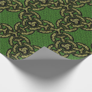 Papier Cadeau Vert celtique de chaîne de dragon