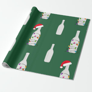 Papier Cadeau Vert champagne de Noël