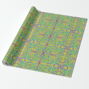 Papier Cadeau vert clair abstrait art indien miroir de look répé