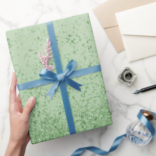 Papier Cadeau Vert clair faux paillettes