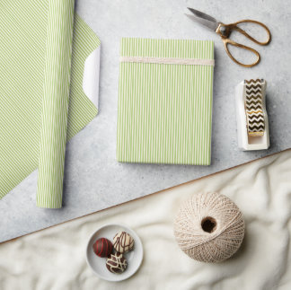 Papier Cadeau Vert clair rayé à petits carreaux vintage Fermette
