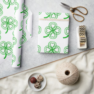 Papier Cadeau Vert Clover Heart St Patty Choisissez la couleur E