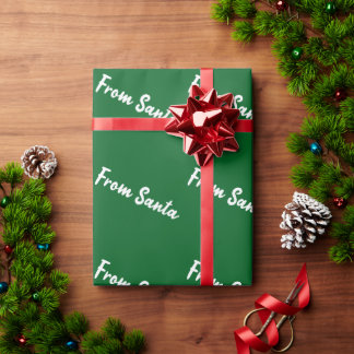 Papier cadeau vert de la part du Père Noël