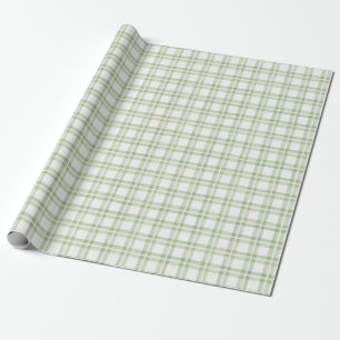 Papier Cadeau Vert doux Blanc Anglais Pays Vérifier Cadeau Plaid