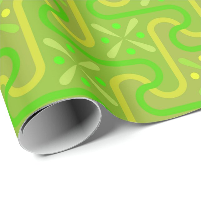 Papier Cadeau Vert et jaune de chaux d'Alep (Coin rond)