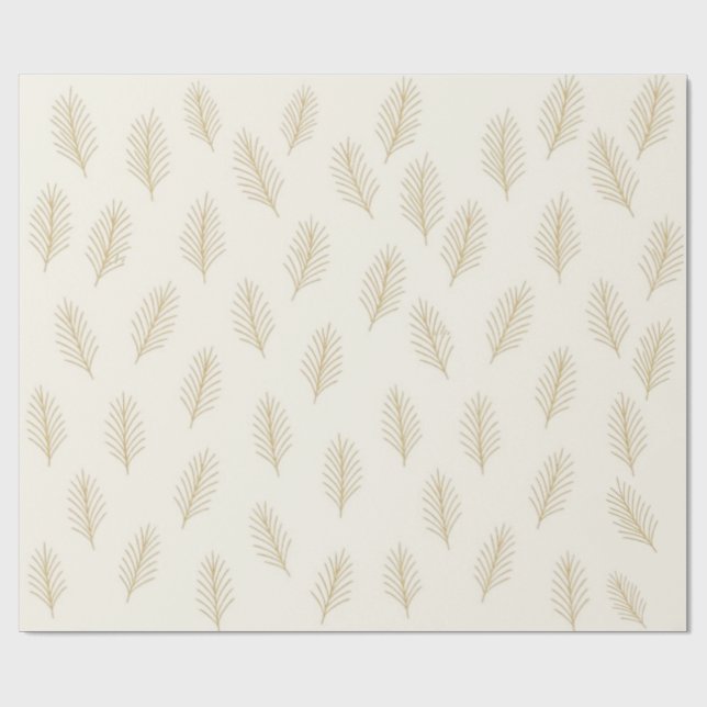 Papier Cadeau Vert Éternel Doré (Plat)