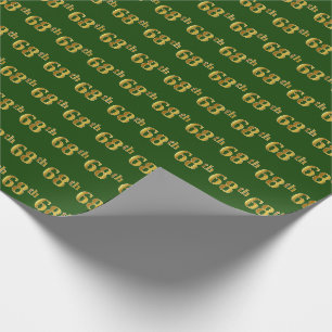 Papier Cadeau Vert, événement d'or soixante-huitième de Faux
