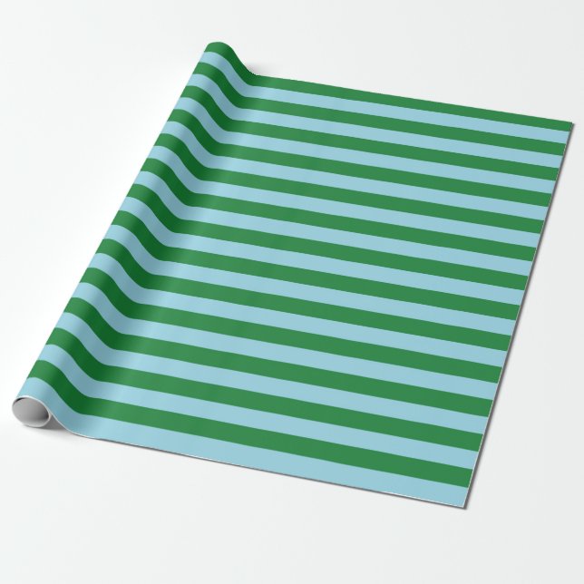 Papier Cadeau Vert foncé et Bleu pastel (Déroulé)
