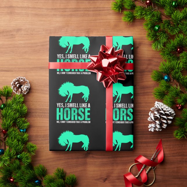Papier Cadeau Vert Oui Je Sens Comme Un Cheval (Cadeau de vacances)