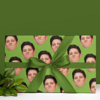 Papier Cadeau vert pour photo visages mignons ou a