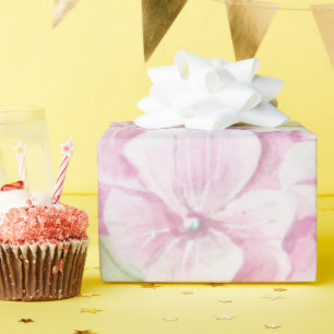 Papier Cadeau Vert rose pâle peint à la main aquarelle floral