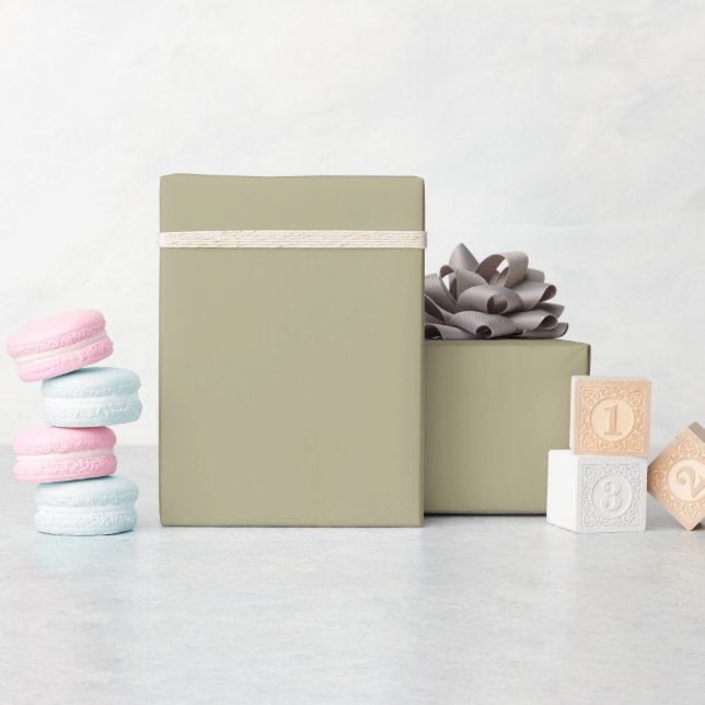 Papier Cadeau Vert sage (Baby Shower)
