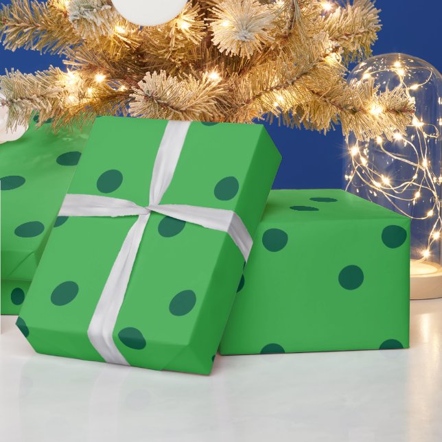 Papier Cadeau Vert St Patrick's Day Pois Couleur personnalisée (Vacances)