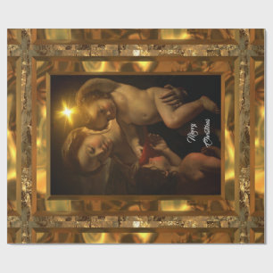 Papier Cadeau Verticale brillante douce de Noël de Jésus de bébé