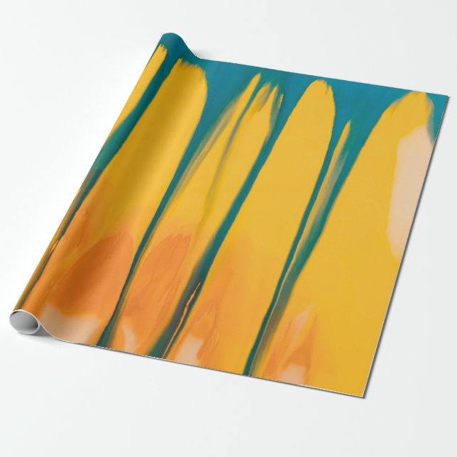 PAPIER CADEAU VÊTEMENT JAUNE ET BLEU (Déroulé)