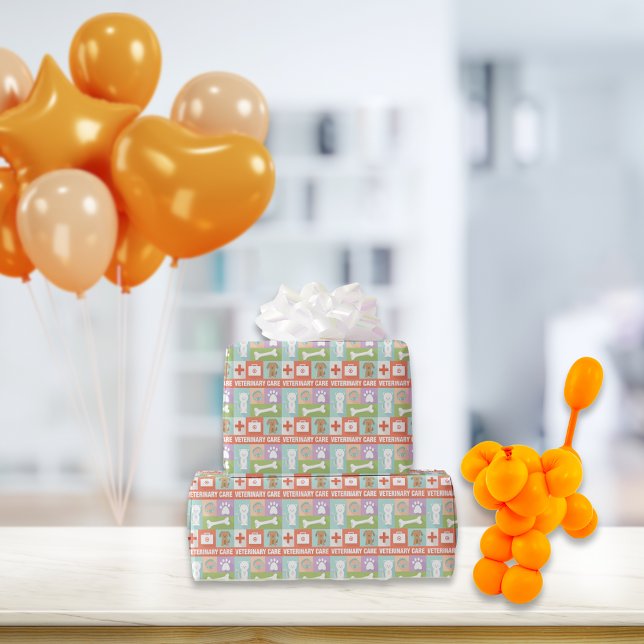 Papier Cadeau Vétérinaire Professionnel Iconique Conçu (Créateur téléchargé)