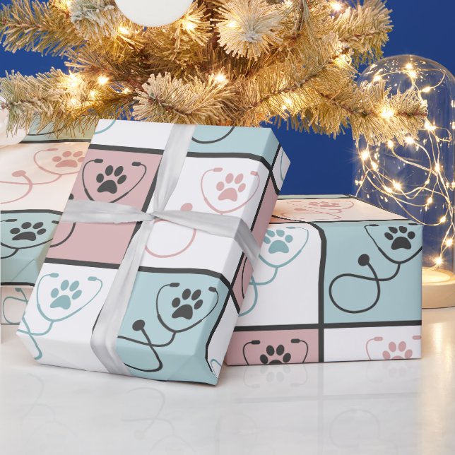Papier Cadeau Vétérinaire Vétérinaire Cute Assistant Vétérinaire (Vacances)