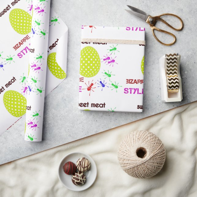 Papier Cadeau viande douce de style bizarre (Artisanat)