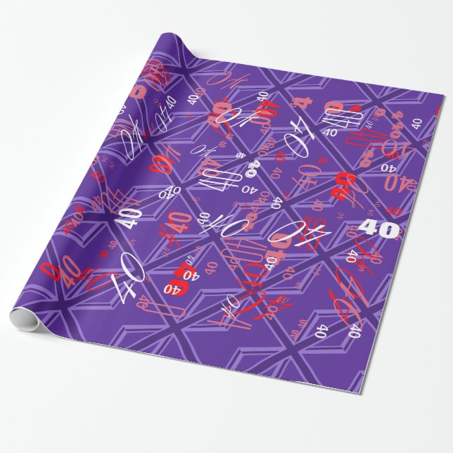 Papier Cadeau Viant Purple Color Union Jack (Déroulé)