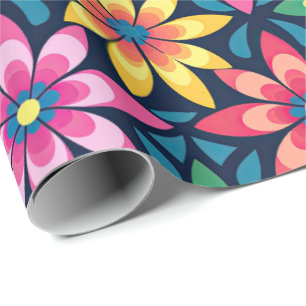 Papier Cadeau Vibe Mod Daisies vintage 60s Imprimé