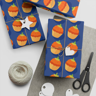 Papier Cadeau Vibes d'automne Citrouille Cupcakes cadeau