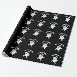 Papier Cadeau Vibes de chèvre amusant Good Vibes Animal Pun Dark